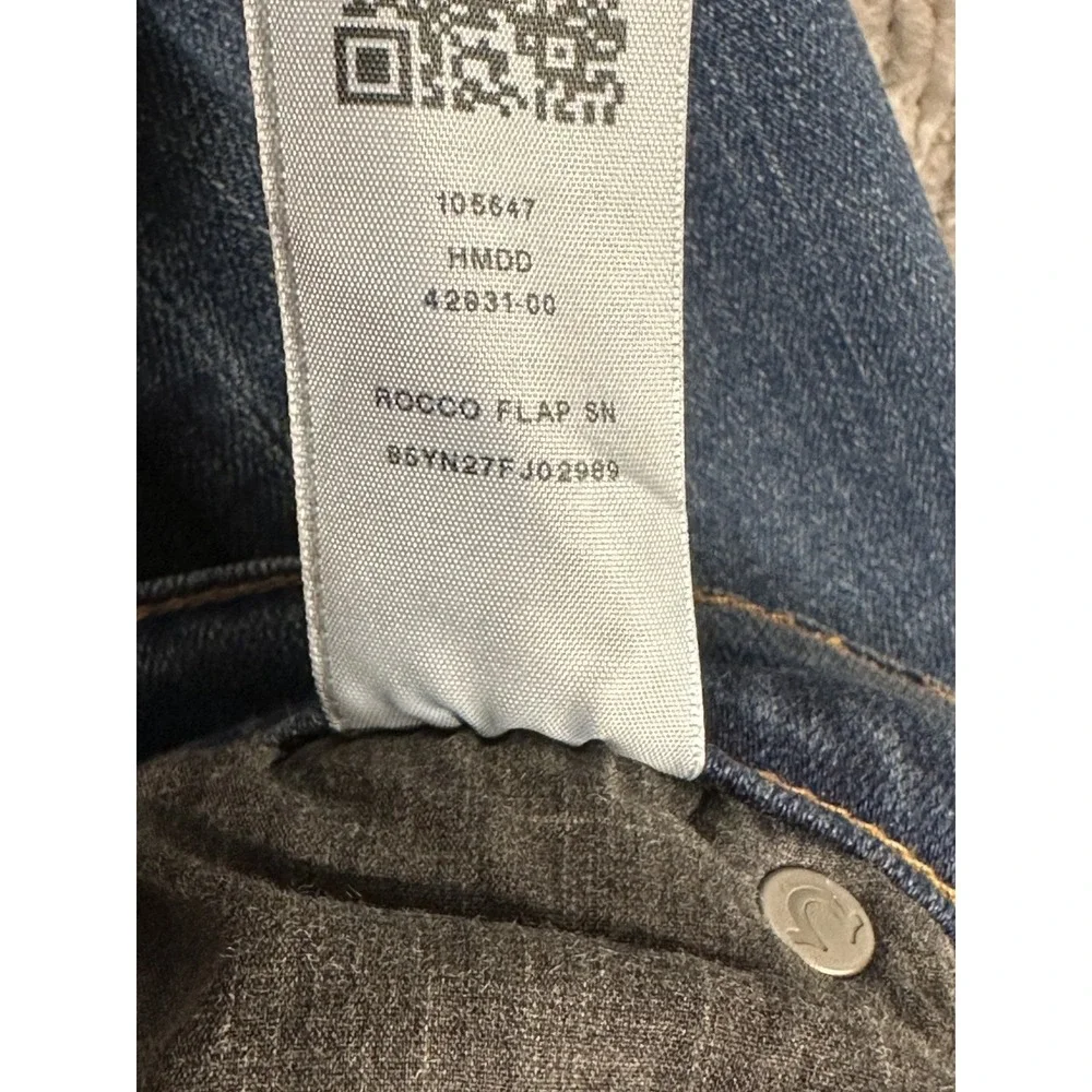 True Religion Jeans Mens 44x32 Ricky Relaxed Skinny Flap Med Blue Wash Denim